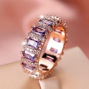 Luxury Purple Zircon Stone Ring.